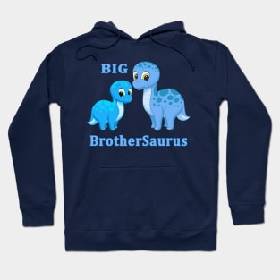 Cute Blue Brontosaurus Big Brother Dinosaur Hoodie